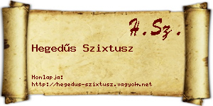 Hegedűs Szixtusz névjegykártya
